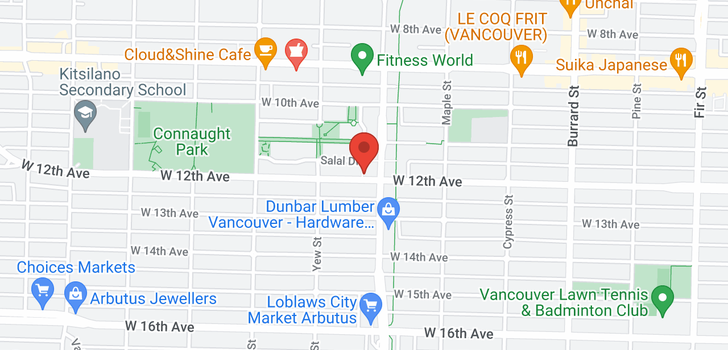 map of 2117 W 12TH AVENUE